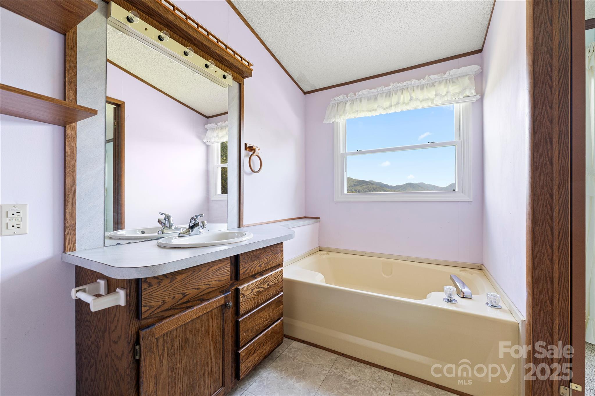 112 Melody Street Clyde, NC 28721 - Photo 29 of 47 a bathroom with a tub sink and mirror