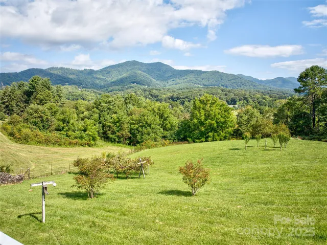 a view of an outdoor space and mountain view