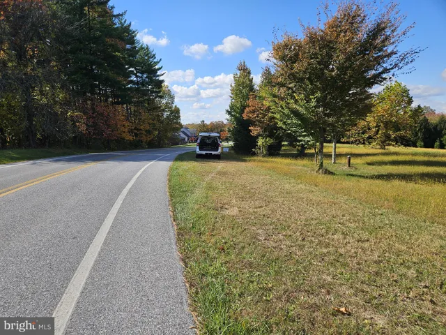 a view of a yard with an trees
