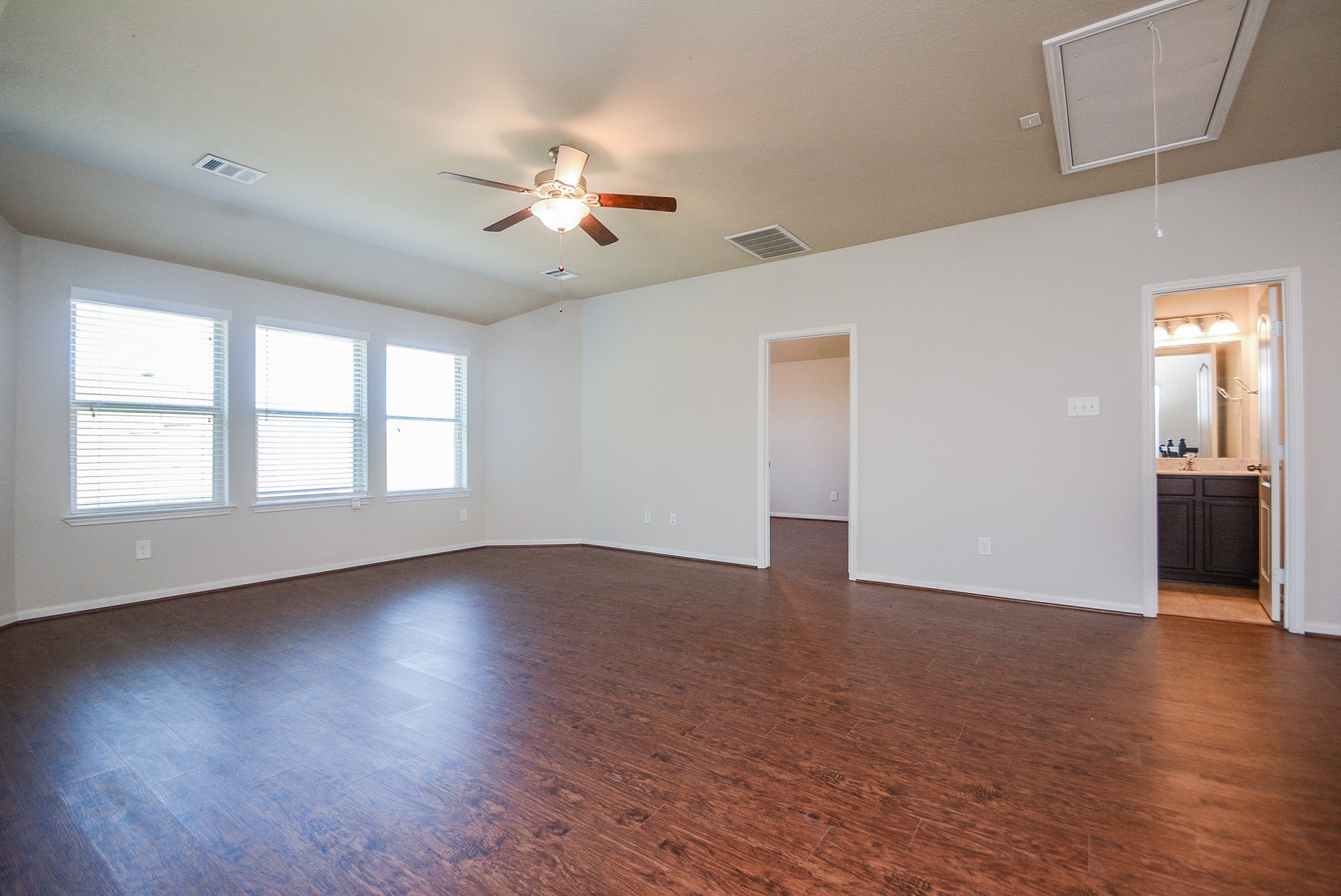 7418 Wilson Reach Lane Spring, TX 77389 - Photo 16 of 32 Game room features new hardwood flooring and high ceiling.