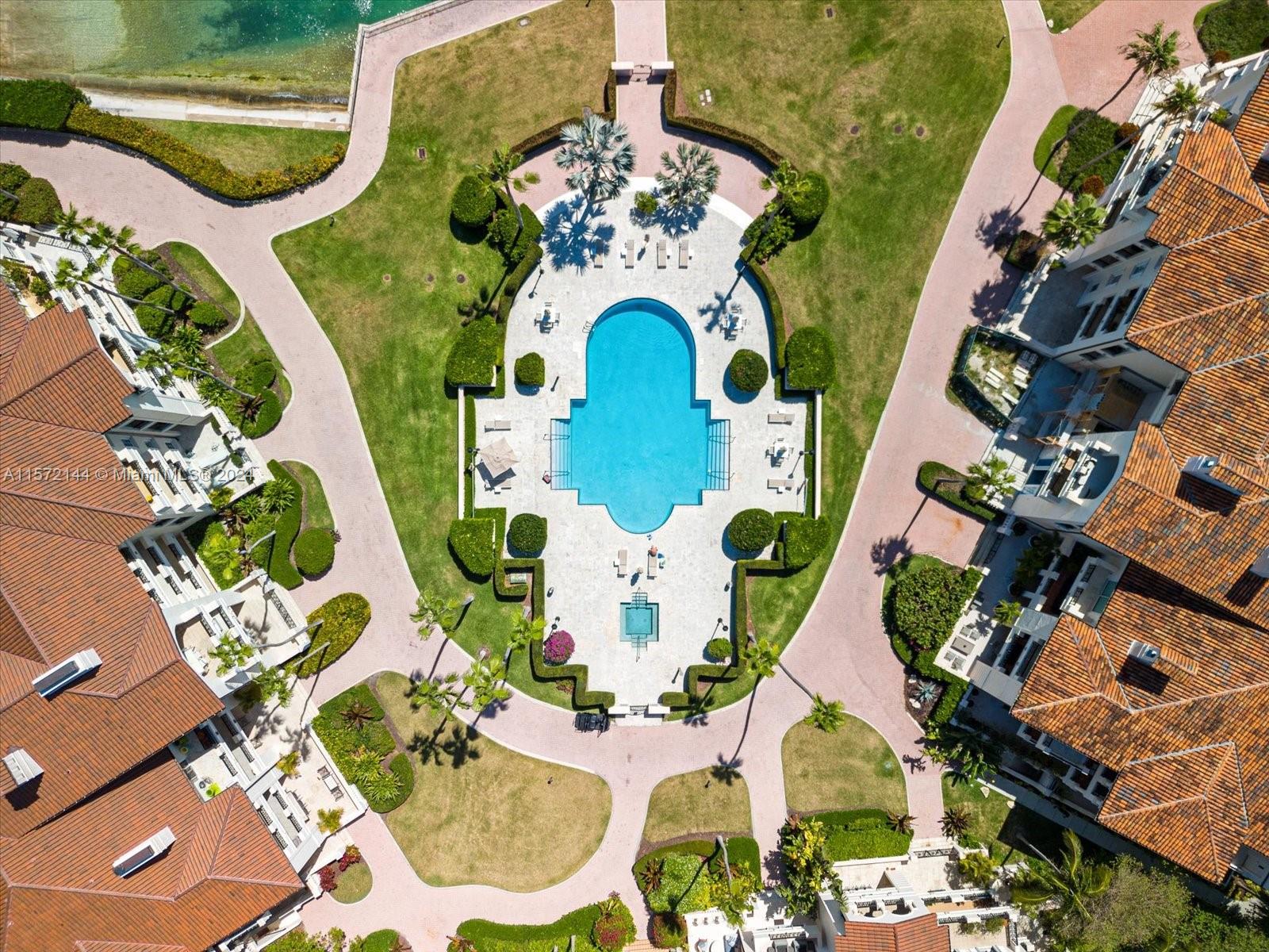 2113 Fisher Island Drive, Unit 2113 Miami Beach, FL 33109 - Photo 45 of 49 an aerial view of a swimming pool