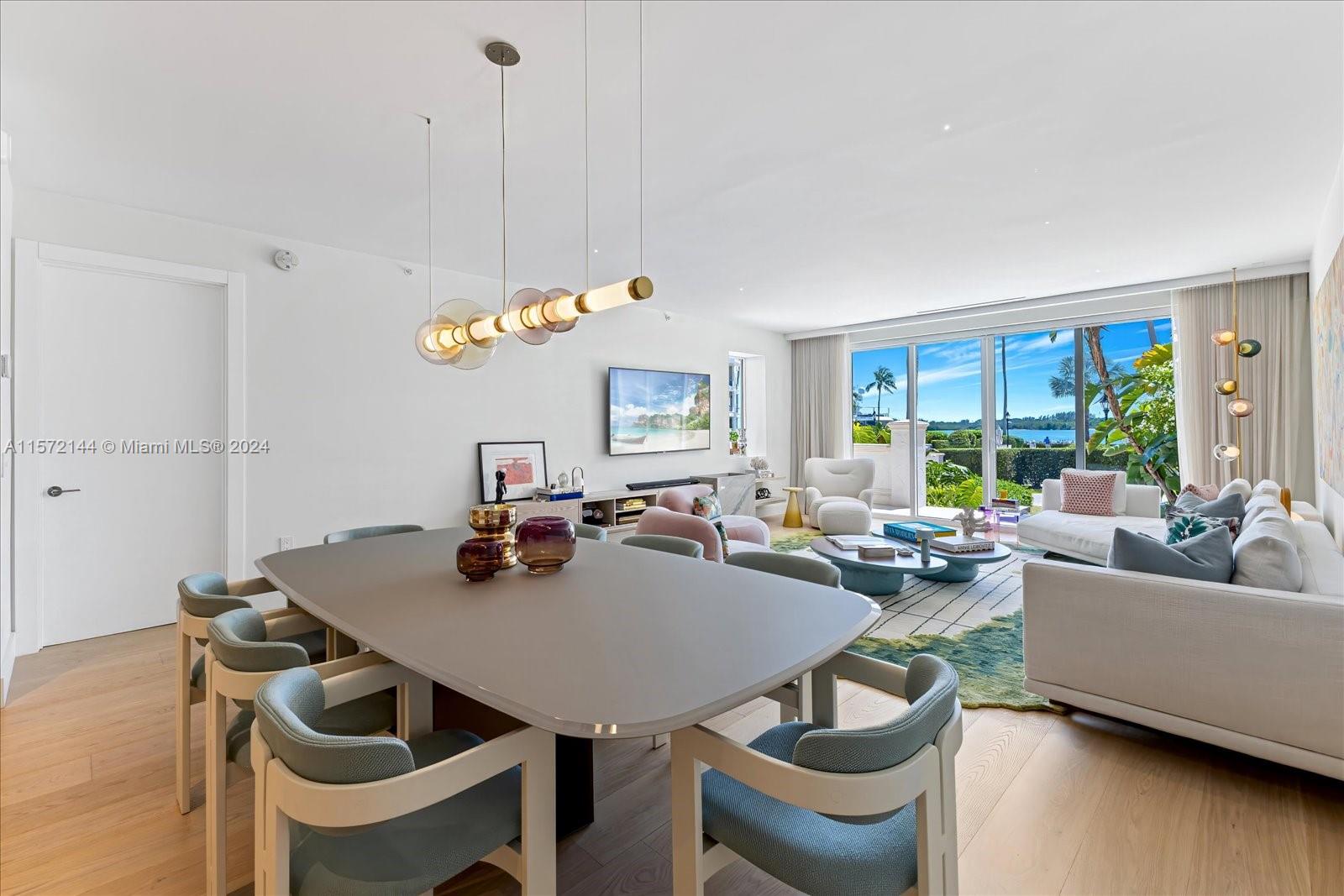 2113 Fisher Island Drive, Unit 2113 Miami Beach, FL 33109 - Photo 7 of 49 a view of a dining room with furniture window and wooden floor