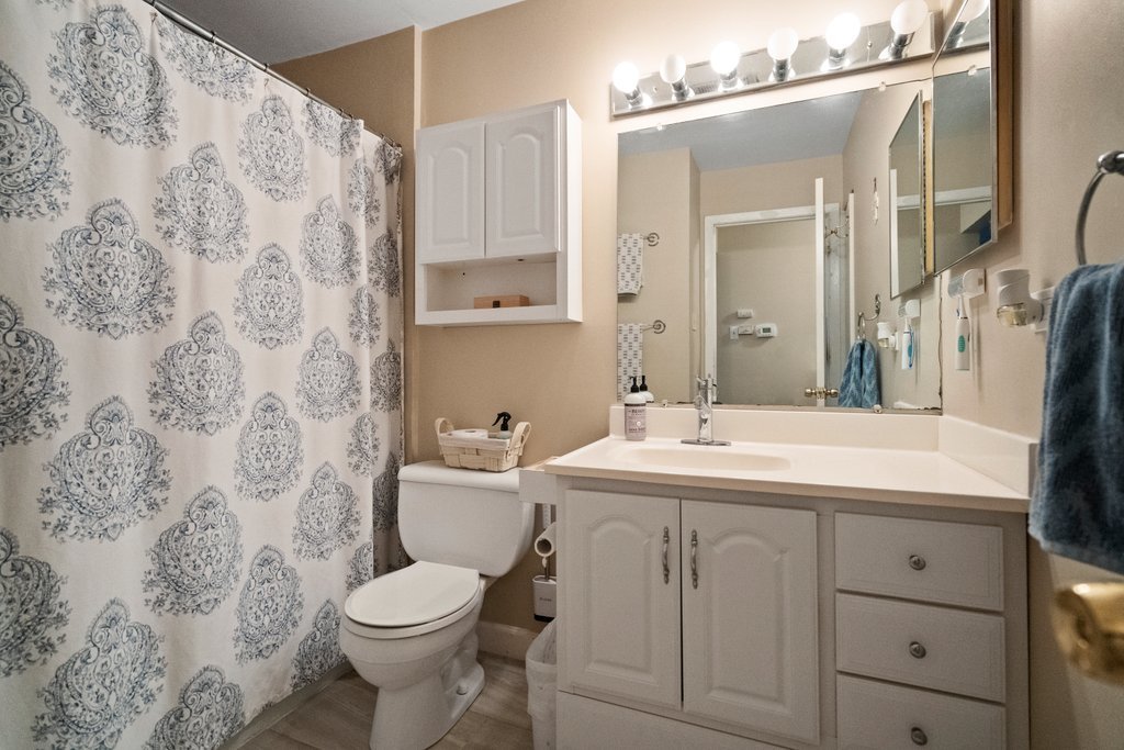 918 East Kings Row, Unit 1 Palatine, IL 60074 - Photo 25 of 36 a bathroom with a sink and mirror with toilet