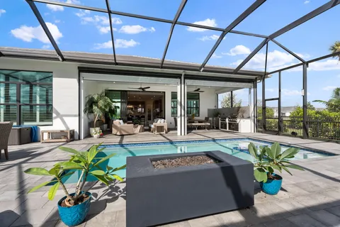 a view of a swimming pool with a lot of houses