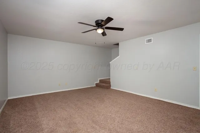 a view of large parking space with a large window