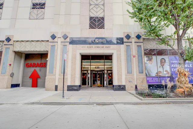 a view of a building with street