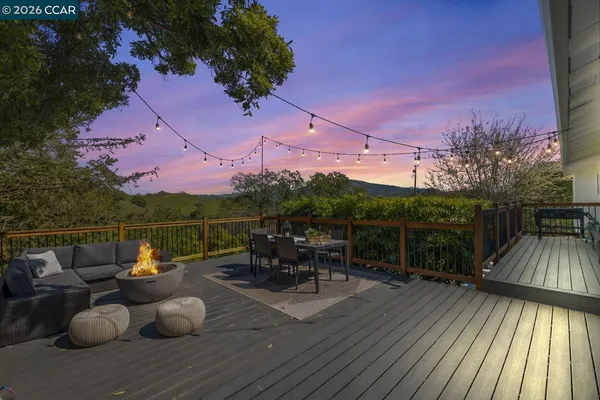 a view of a terrace with sitting area