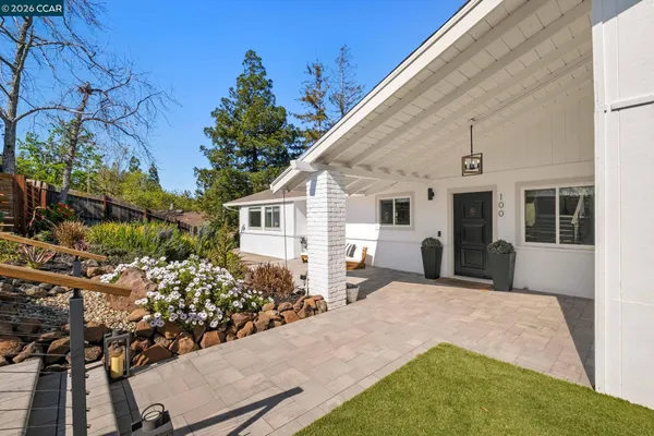 a view of a house with a patio
