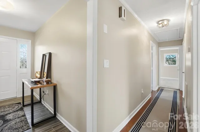 a view of a hallway with elevator