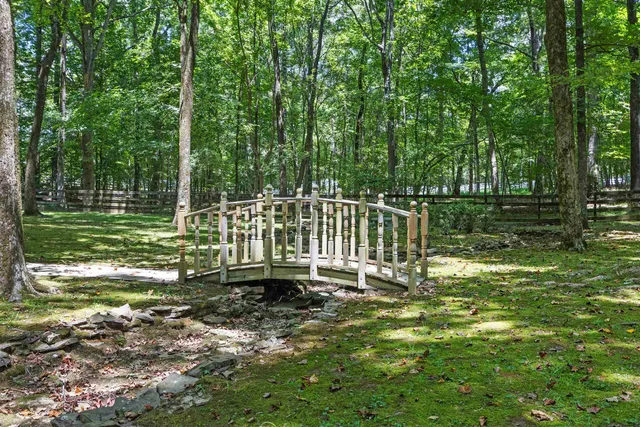 a front view of a residential houses with yard and green space