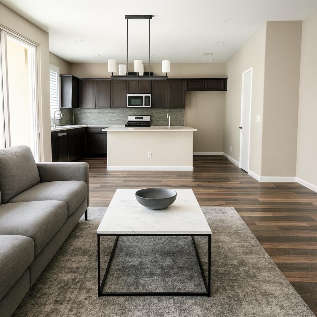 3492 Hampton Way Clovis, CA 93619 - Photo 10 of 58 Living room, looking into kitched area. AI staged