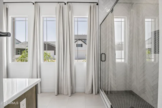 a view of a hallway with entryway door