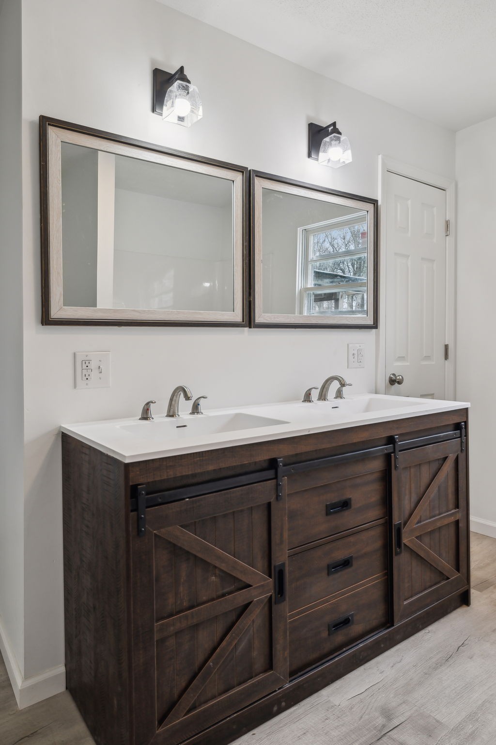 502 Browns Road Lafayette, TN 37083 - Photo 24 of 50 a bathroom with a sink vanity and mirror