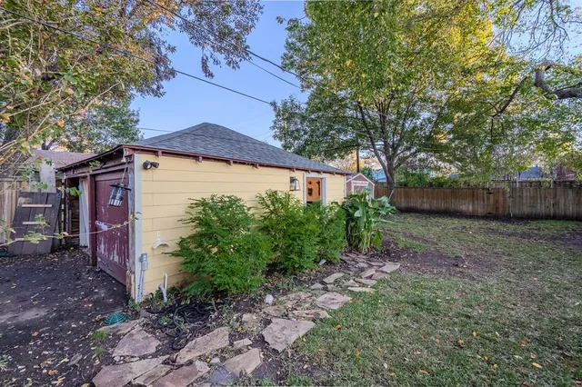 a backyard of a house with lots of green space