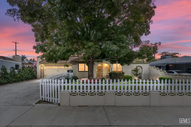 a view of a deck with a fence
