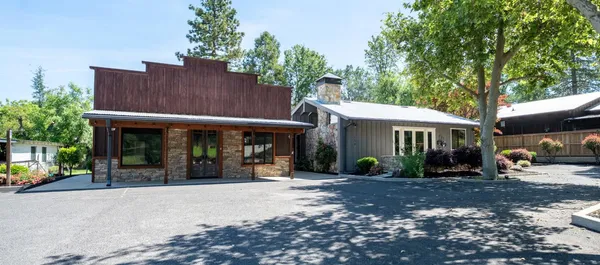 a view of a house with a outdoor space