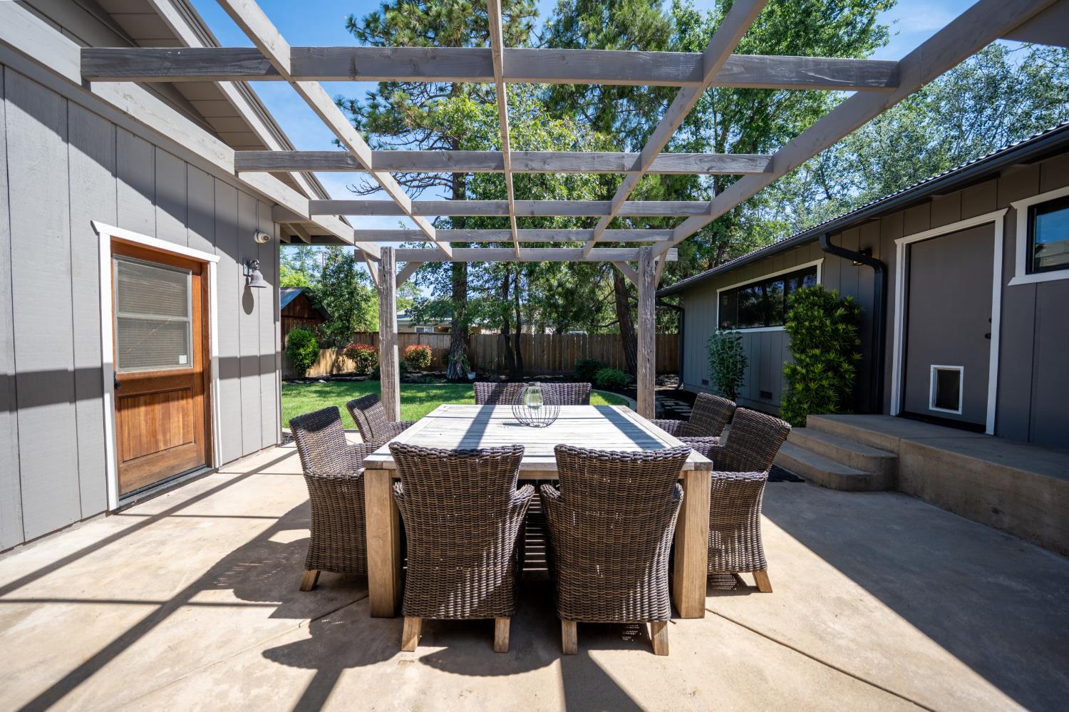 118 Main Street Murphys, CA 95247 - Photo 40 of 47 a view of a patio with a table chairs and a backyard