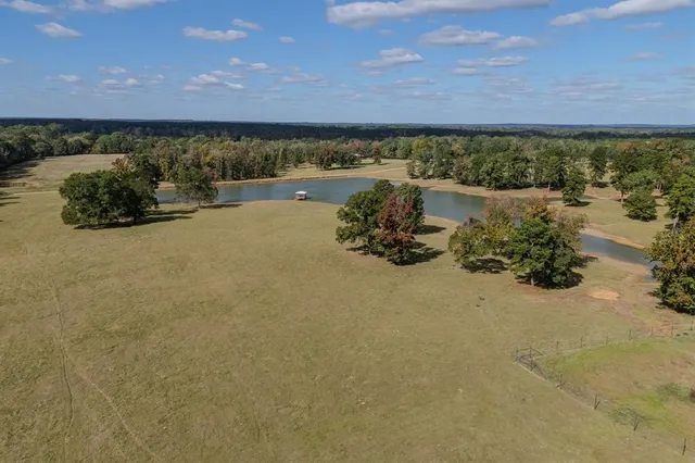 a view of a lake with a house