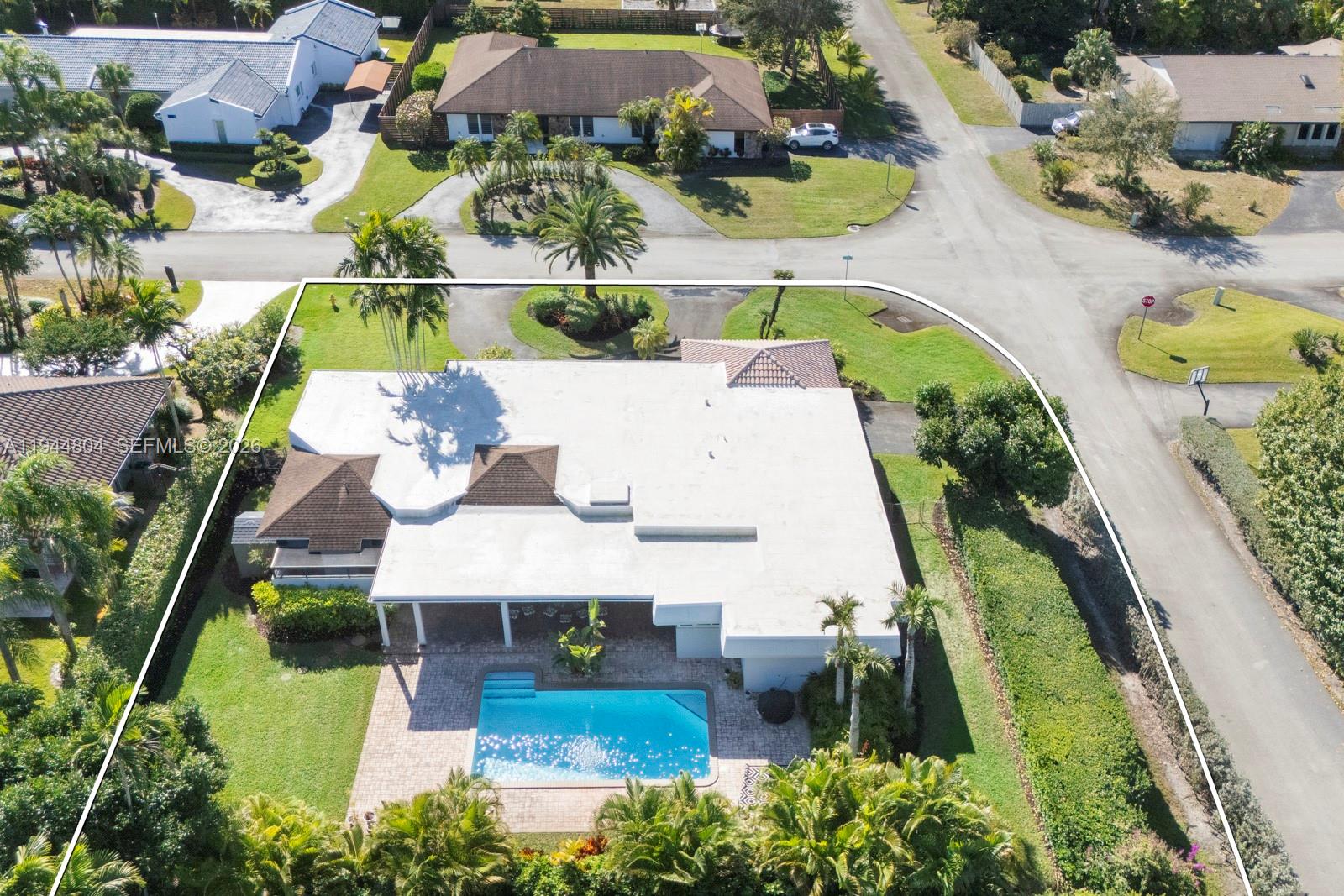10281 Southwest 125th Street Miami, FL 33176 - Photo 39 of 45 an aerial view of a house with a swimming pool