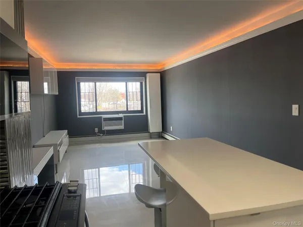 a view of kitchen and living room