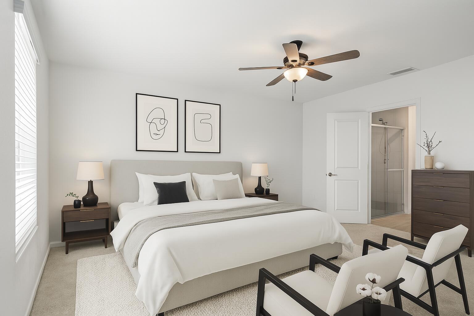 738 Worlington Lane Fort Pierce, FL 34947 - Photo 20 of 69 a bedroom with bed and a chandelier