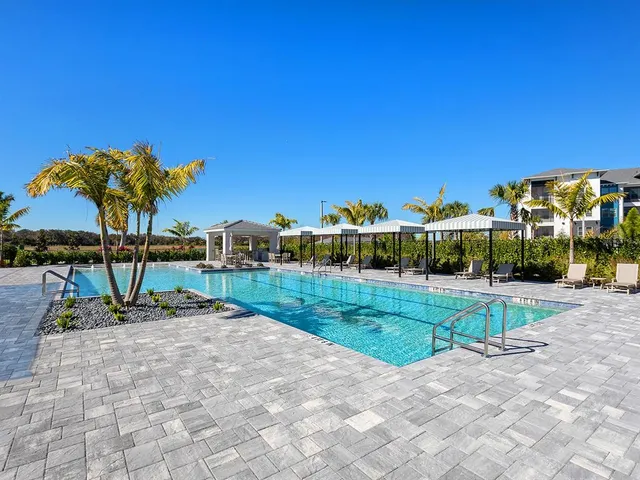 a view of a street with a house and a palm tree