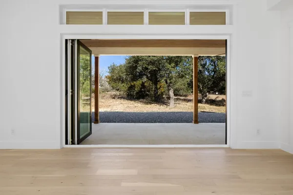a view of a fireplace in a room