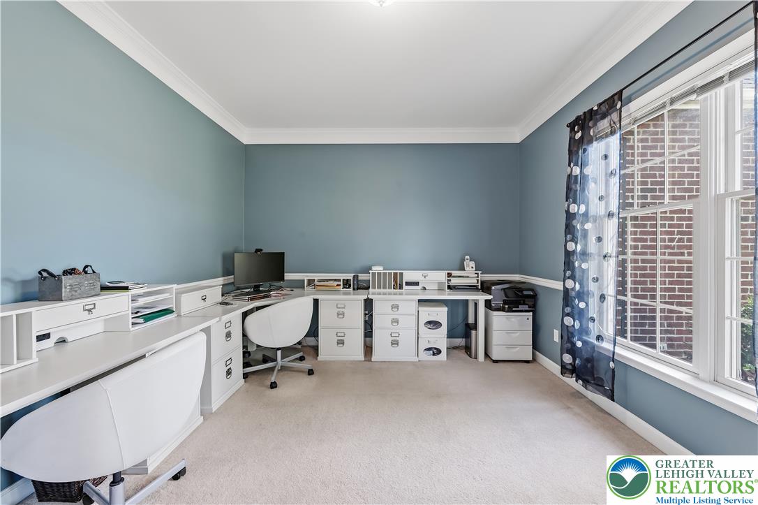 13 Country Road Northampton, PA 18067 - Photo 14 of 71 A dedicated home office space with ample built-in desk and storage solutions, perfect for productivity.