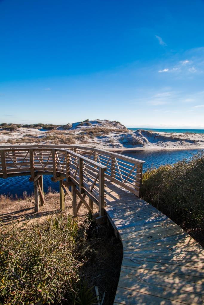 path over dune lakes