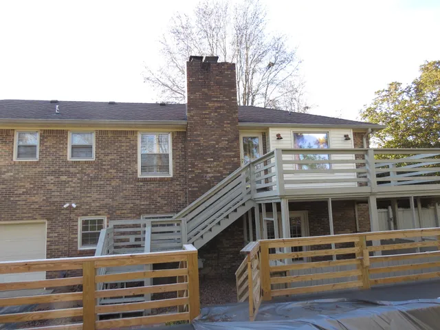 a front view of a house with a balcony