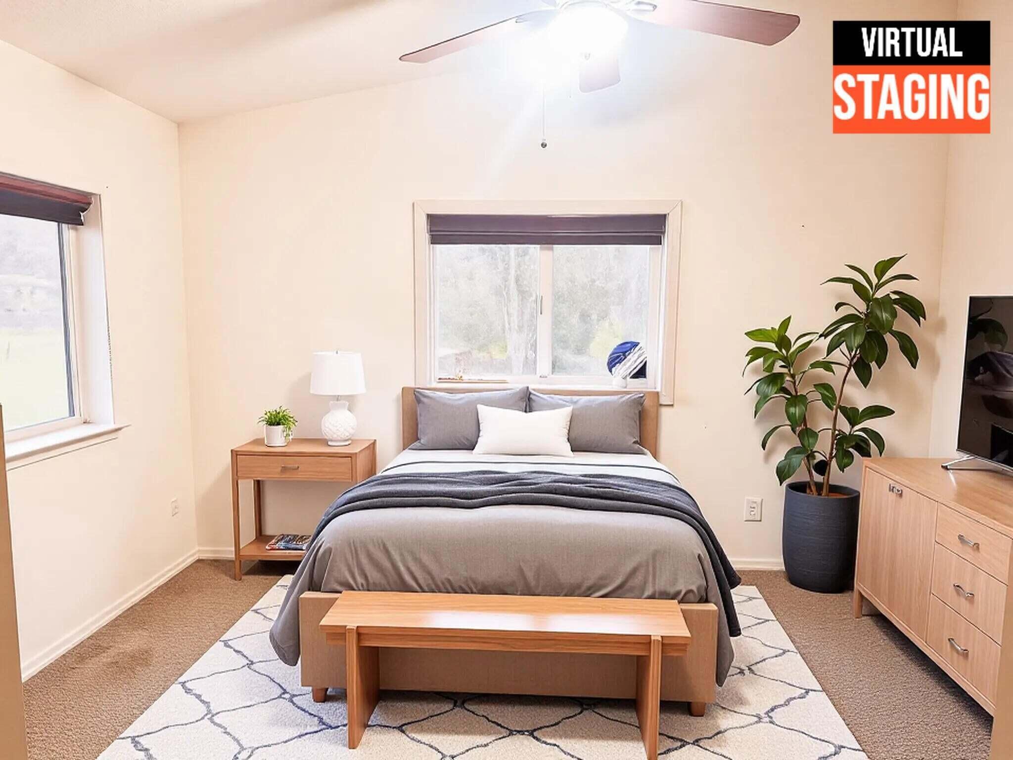 5321 Pine Street Anderson, CA 96007 - Photo 13 of 49 a bedroom with a bed and a potted plant