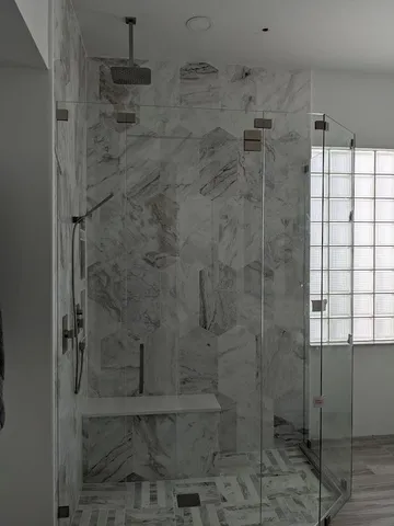 a bathroom with a shower