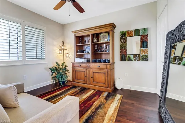 a living room with furniture and decor