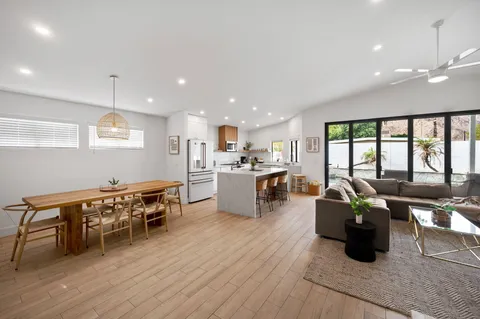 a kitchen with lots of counter top space