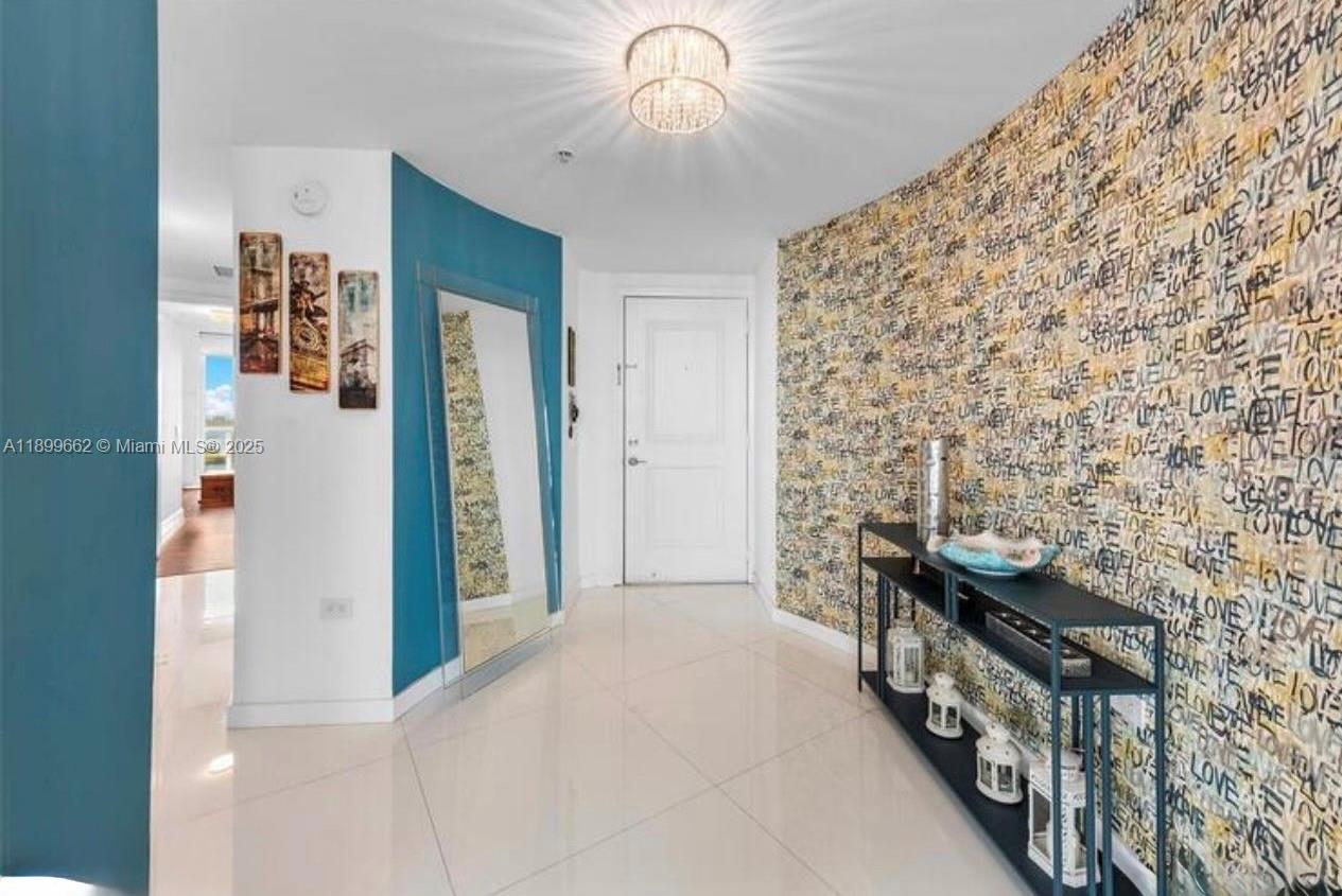 a view of a hallway with workspace