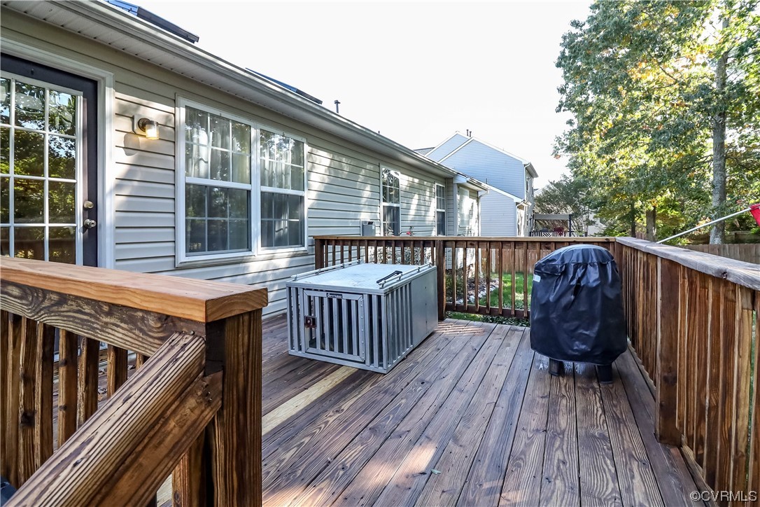 9219 Alcove Grove Road Chesterfield, VA 23832 - Photo 36 of 41 a view of deck with wooden floor and outdoor seating