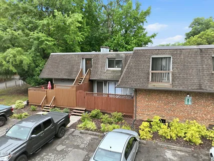 an aerial view of a house