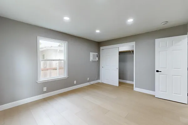 an empty room with a window