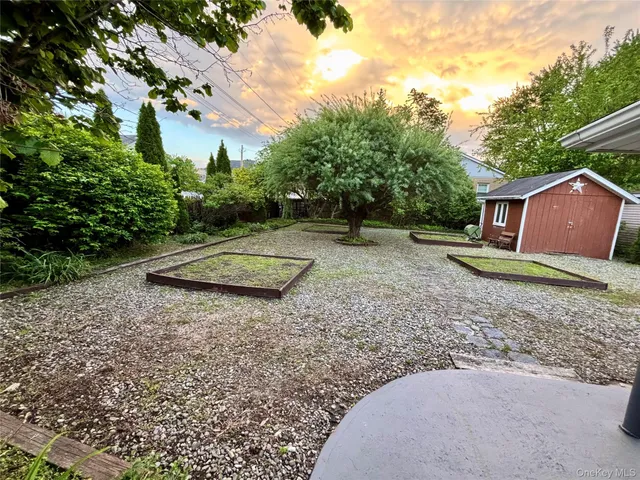 a view of a house with a patio