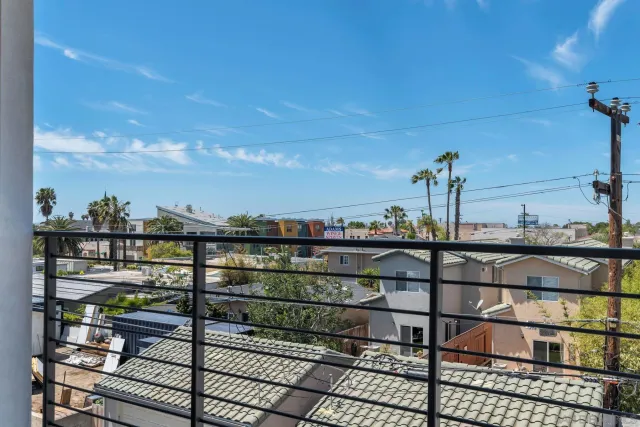 a view of a city from a balcony