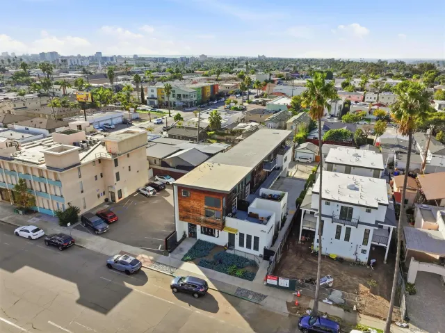an aerial view of a city