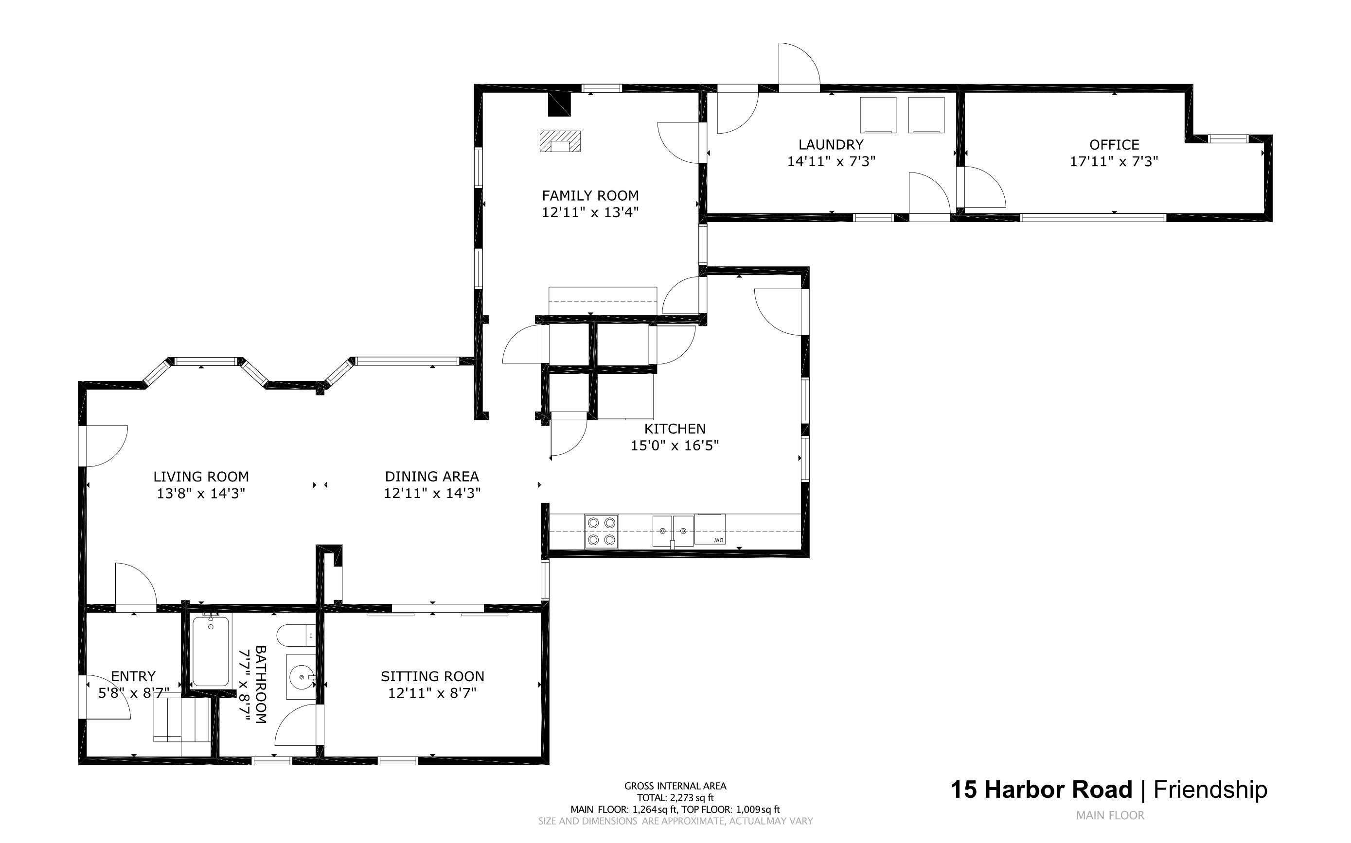 15 Harbor Road Friendship, ME 04547 - Photo 52 of 53 15 Harbor Road Floor Plan - Main Floor