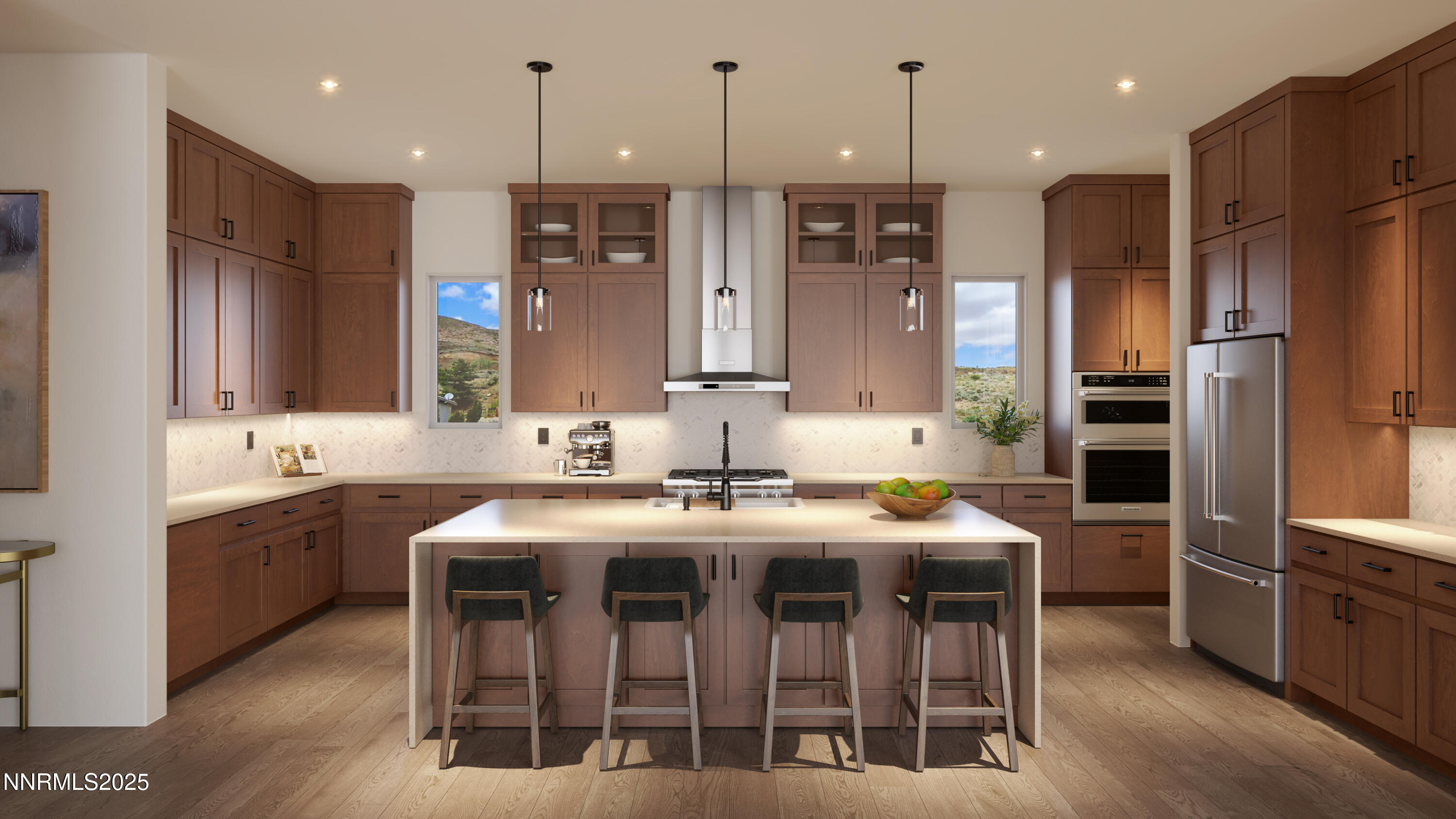 8601 Eagle Chase Trail Reno, NV 89523 - Photo 2 of 4 a kitchen with kitchen island granite countertop a sink and a refrigerator