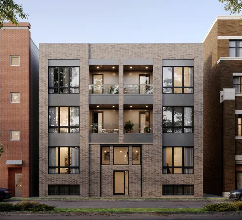 a front view of residential houses