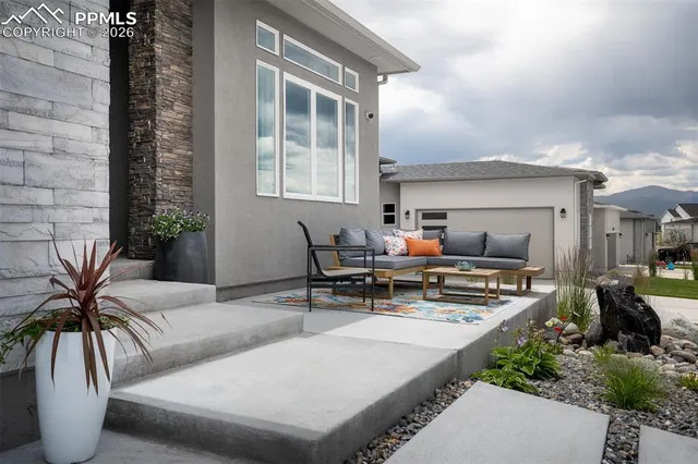 a house view with a sitting space and sitting area