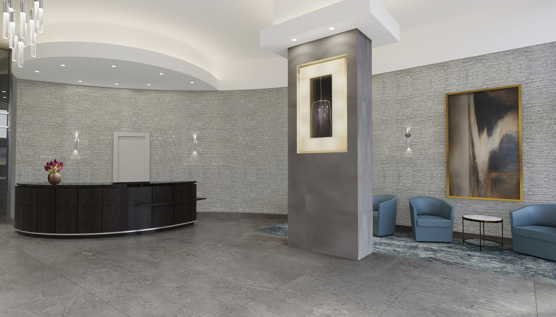 2 East Erie Street, Unit 1501 Chicago, IL 60611 - Photo 3 of 18 a living room with furniture and a mirror