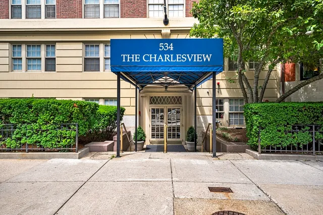 a view of a building with garden