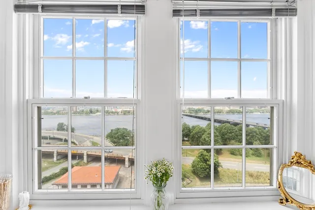 a view of a door and a window