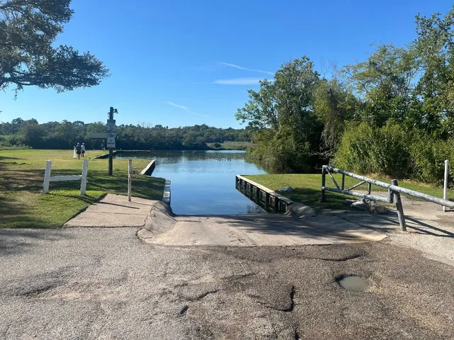 a view of a lake with a park