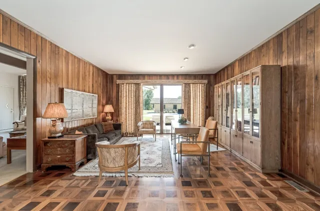 a living room with furniture